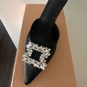 Billini Black Heels with Crystal Embellishment